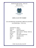 Các giải pháp đẩy mạnh phát triển du lịch mice tại tỉnh bà rịa vũng tàu (khoá luận tốt nghiệp) 