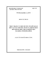 Thực trạng và một số yếu tố liên quan đến tai nạn thương tích của bệnh nhân đến khám, điều trị tại bệnh viện đa khoa tỉnh hòa bình (luận văn thạc sĩ) 