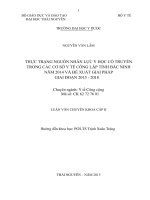 Thực trạng nguồn nhân lực y học cổ truyền trong các cơ sở y tế công lập tỉnh bắc ninh năm 2014 và đề xuất giải pháp giai đoạn 2015   2018 (luận văn thạc sĩ) 