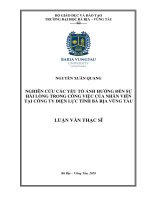 Nghiên cứu các yếu tố ảnh hưởng đến sự hài lòng trong công việc của nhân viên tại công ty điện lực tỉnh bà rịa vũng tàu (luận văn thạc sĩ) 