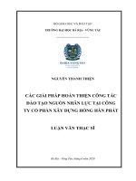 Các giải pháp hoàn thiện công tác đào tạo nguồn nhân lực tại công ty cổ phần xây dựng hồng hân phát (luận văn thạc sĩ) 