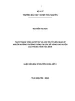 Thực trạng tăng huyết áp và các yếu tố liên quan ở người mường trưởng thành tại các xã vùng cao huyện cao phong tỉnh hòa bình (luận văn thạc sĩ) 