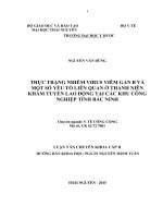 Thực trạng nhiễm virus viêm gan b và một số yếu tố liên quan ở thanh niên khám tuyển lao động tại các khu công nghiệp tỉnh bắc ninh (luận văn thạc sĩ) 