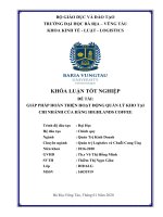 Giải pháp hoàn thiện hoạt động quản lý kho tại chi nhánh cửa hàng highlands coffee 