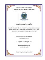 Nghiên cứu các yếu tố ảnh hưởng tới quyết định chọn nhà cung cấp dịch vụ di động vinaphone của học sinh sinh viên trên địa bàn tỉnh bà rịa vũng tàu (luận văn thạc sĩ) 