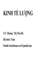 Slide Kinh tế lượng TMU cô Hoàng Thị Thu Hà