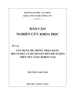 Xây dựng hệ thống nhận dạng đối tượng và di chuyển đến đối tượng dựa trên nền tảng Robot NAO