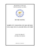 Nghiên cứu ảnh hưởng cốt liệu đến khả năng chịu uốn của dầm bê tông cốt thép: luận văn thạc sĩ