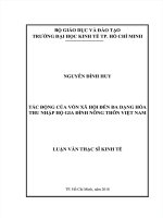 TÁC ĐỘNG CỦA VỐN XÃ HỘI ĐẾN ĐA DẠNG HÓA THU NHẬP HỘ GIA ĐÌNH NÔNG THÔN VIỆT NAM - LUẬN VĂN THẠC SỸ KINH TẾ
