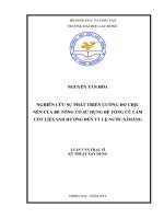 Nghiên cứu sự phát triển cường độ chịu nén của bê tông có sử dụng bê tông cũ làm cốt liệu: Ảnh hưởng đến tỷ lệ nướcximăng: luận văn thạc sĩ