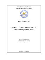 Nghiên cứu khả năng chiụ cắt của tiết diện tròn rỗng: luận văn thạc sĩ