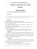 Đề cương CHÍNH SÁCH KINH TẾ XÃ HỘI