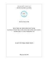 Hoàn thiện hệ thống kiểm soát nội bộ tại trung tâm kỹ thuật tiêu chuẩn đo lường chất lượng  Sở Khoa Học và Công Nghệ Đồng Nai: luận văn thạc sĩ
