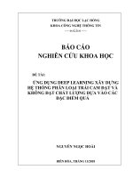 Ứng dụng Deep Learning xây dựng hệ thống phân loại trái cam đạt và không đạt chất lượng dựa vào các đặc điểm quả : báo cáo nghiên cứu khoa học sinh viên