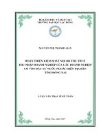 Hoàn thiện kiểm soát nội bộ thu thuế thu nhập doanh nghiệp của các doanh nghiệp có vốn đầu tư nước ngoài trên địa bàn tỉnh Đồng Nai: luận văn thạc sĩ