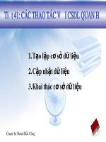 Bài giảng Tin học 12 - Bài 11: Các thao tác với cơ sở dữ liệu quan hệ (Đoàn Đức Công)