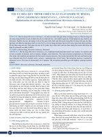 Tối ưu hóa quy trình chiết xuất flavonoid từ Bìm ba răng (Merremia Tridentata L., Convolvulaceae)