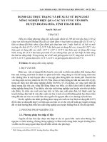 Đánh giá thực trạng và đề xuất sử dụng đất nông nghiệp hiệu quả các xã vùng ven biển huyện Hoằng Hóa, tỉnh Thanh Hóa