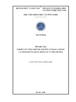 Nghiên cứu tổng hợp polyme hữu cơ dạng anionic và thăm dò ứng dụng trong xử lý môi trường 