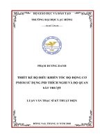 Thiết kế bộ điều khiển tốc độ động cơ PMSM sử dụng PID thích nghi và bộ quan sát trượt: luận văn thạc sĩ kỹ thuật điện