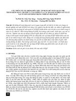 Các nhân tố tác động đến việc áp dụng kế toán quản trị nhằm kiểm soát chi phí và tài chính của các doanh nghiệp sản xuất tại TP. Hồ Chí Minh trong thời kỳ hội nhập