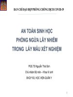 Bài giảng An toàn sinh học phòng ngừa lây nhiễm trong lấy mẫu xét nghiệm