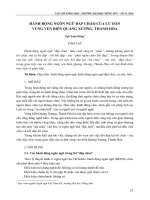 Hành động ngôn ngữ đáp chào của cư dân vùng ven biển Quảng Xương, Thanh Hóa