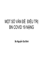 Bài giảng Một số vấn đề điều trị bệnh nhân Covid 19 nặng