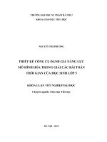 Thiết kế công cụ đánh giá năng lực mô hình hóa trong giải các bài toán thời gian của học sinh lớp 5 (KLTN k41) 