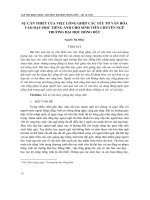 Sự cần thiết của việc lồng ghép các yếu tố văn hóa vào dạy-học tiếng Anh cho sinh viên chuyên ngữ trường Đại học Hồng Đức