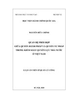 Quan hệ phối hợp giữa quyền hành pháp và quyền tư pháp trong kiểm soát quyền lực nhà nước ở việt nam 