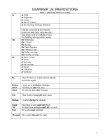 Bài tập chuyên đề Giới từ  Prepositions  đại học