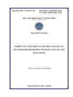 luận văn thạc sĩ nghiên cứu tổng hợp và nang hóa nano sắt từ lên liposome định hướng ứng dụng làm vật liệu mang thuốc 