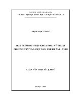 Quá trình du nhập khoa học kỹ thuật phương tây vào việt nam thế kỷ XVI   XVIII 