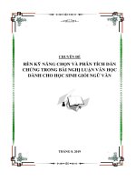Chuyên đề rèn kĩ năng chọn và phân tích dẫn chứng trong bài nghị luận văn học dành cho học sinh giỏi ngữ văn 