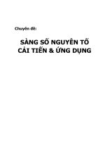 chuyên đề môn tin học sàng số nguyên tố cải tiến  ứng dụng