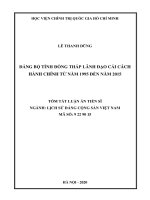 Đảng bộ tỉnh đồng tháp lãnh đạo cải cách hành chính từ năm 1995 đến năm 2015 tt 