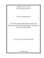 Xây dựng một số chủ đề bằng tiếng anh trong dạy học phần sinh thái học, sinh học 12 trung học phổ thông 