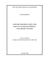 Đảng bộ tỉnh đồng tháp lãnh đạo cải cách hành chính từ năm 1995 đến năm 2015 