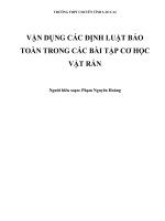 chuyên đề vận dụng các định luật bảo toàn trong các bài tập cơ học vật rắn 