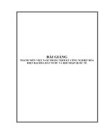 BÀI GIẢNG THANH NIÊN VIỆT NAM TRONG THỜI KỲ CÔNG NGHIỆP HÓA HIỆN ĐẠI HÓA ĐẤT NƯỚC VÀ HỘI NHẬP QUỐC TẾ