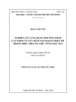 nghiên cứu ứng dụng phương pháp cắt khối tá tụy kèm nạo hạch triệt để trong điều trị ung thư vùng đầu tụy tt 
