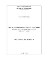 Thiết kế công cụ đánh giá năng lực thực nghiệm của học sinh trong dạy học chương điện học vật lí 7 (luận văn thạc sĩ sư phạm vật lí) 