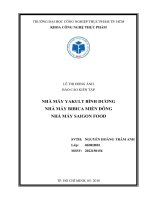 Báo cáo: Nhà máy yakult Bình Dương nhà máy bibica miền đông nhà máy Saigon Food