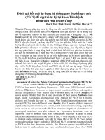 Đánh giá kết quả áp dụng hệ thống giao tiếp bằng tranh (PECS) để dạy trẻ tự kỷ tại khoa Tâm bệnh Bệnh viện Nhi Trung Ương
