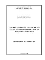 Phát triển năng lực tính toán cho học sinh bằng cách ứng dụng công nghệ thông tin trong dạy học số học lớp 6 