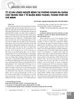 Tỷ lệ hài lòng người bệnh tại phòng khám đa khoa của Trung tâm Y tế quận Bình Thạnh, thành phố Hồ Chí Minh