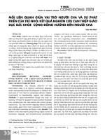 Mối liên quan giữa vai trò người cha và sự phát triển của trẻ nhỏ: Kết quả nghiên cứu can thiệp giáo dục sức khỏe cộng đồng hướng đến người cha