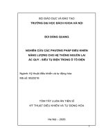 Nghiên cứu các phương pháp điều khiển năng lượng cho hệ thống nguồn lai ắc quy   siêu tụ điện trong ô tô điện tt