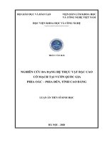 Nghiên cứu đa dạng hệ thực vật bậc cao có mạch tại vườn quốc gia phia oắc   phia đén, tỉnh cao bằng